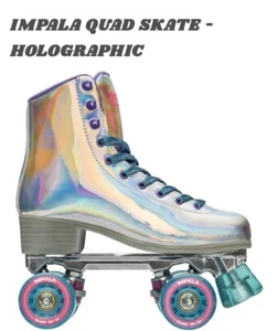 Patines de cuatro ruedas Impala - HOLOGRÁFICOS - EE. UU. talla 10 - veganos - ¡NUEVOS! - Imagen 1 de 7