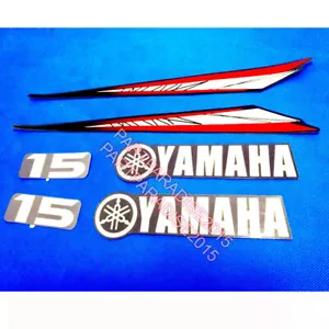 Fit Yamaha 15 HP 2 Stroke outboard engine decal sticker kit reproduction 15HP - Bild 1 von 1