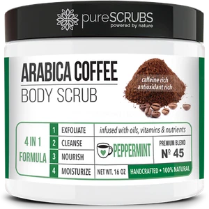 Exfoliante corporal pureSCRUBS Arábica MEZCLA DE MENTA + cuchara, esponja y jabón GRATIS - Imagen 1 de 8