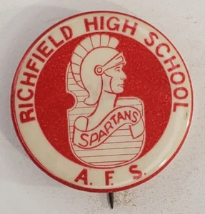 De colección Richfield Spartans High School AFS Pinback Botón Fútbol Minnesota - Imagen 1 de 4
