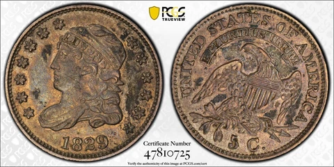 1829 Capped Bust Half Dime H10c - PCGS XF45 - Choice Original Circulated Cover