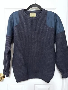 Cabela's Lambswool Sweater Ribbed Knit Dark Blue Men's M Reg Outfitter Series - Picture 1 of 8