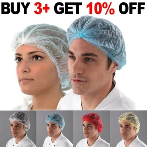 100 Disposable Mob Caps Elasticated Hair Nets Spray Tanning Cap Catering Food - Picture 1 of 3