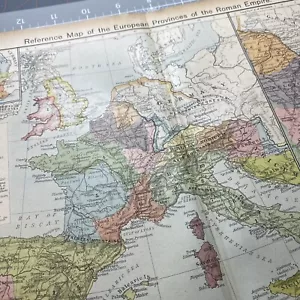 Province Europee dell'Impero Romano anni '20 Mappa Vintage a Colori Piegata Wall Art - Foto 1 di 13