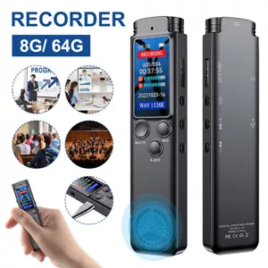 64G Audio Recorder Digital Voice Activated Mini Sound Dictaphone MP3 Player - Picture 1 of 23