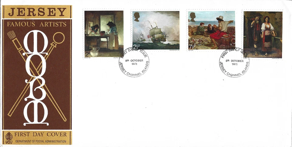 Jersey Artists 1971 (1ª serie) pinturas primer día cubierta Foto 1 de 1