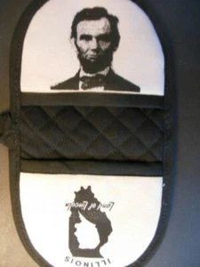 NEW Handcrafted Microwave Potholder - ILLINOIS, LAND OF LINCOLN - Picture 1 of 3