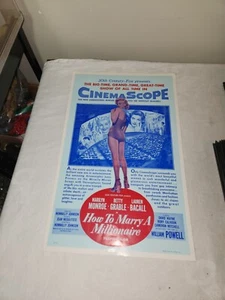 Vintage How To Marry a Millionaire CinemaScope Benton Movie Window Card 14 x 22 - Imagen 1 de 12