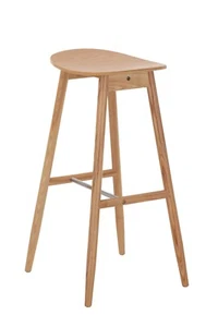 Eckhart Bar Stool 75cm Ash Timber by Dane Craft - Picture 1 of 3