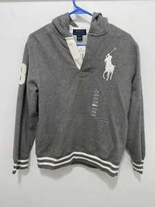 Polo Ralph Lauren Hoodie Gray Big Pony Rugby #3 Kid Size L (New with tags) - Picture 1 of 4