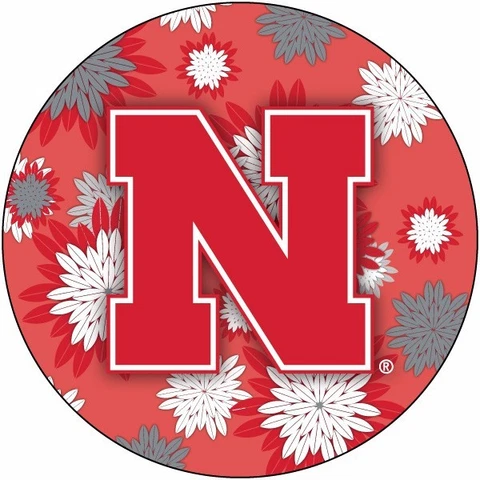 NEBRASKA 4" FLORAL DESIGN MAGNET-NEBRASKA CORNHUSKERS CAR MAGNET-NEW FOR 2016! Cover