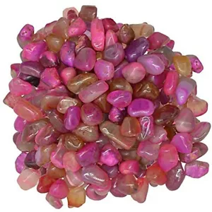 18 Pfund gefärbte rosa Achat Trommelsteine - Klasse 1 - XXSmall - Handwerk Steine Reiki - Bild 1 von 1