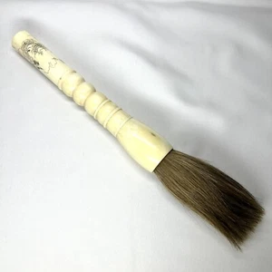Spazzola calligrafia capelli cavallo cinese vintage manico osso 13” decorazione drago VEDI - Foto 1 di 8