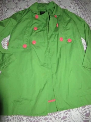 euc Gap Kids lime green trench coat girls M 8 free ship US - Image 1 of 3