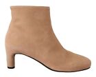DEL CARLO Elegant Beige Leather Women's Boots Authentic
