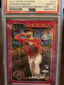 2024 Topps Chrome Jordan Lawlar Magenta Speckle RC Rookie /350 #229 PSA 10 GEM  - Picture 1 of 4