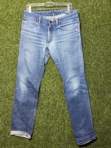 MENS 32X32 BONOBO Dark wash Blue Jeans Slim Fit Pockets Cuffed - Picture 1 of 3