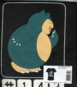 Bioworld Pokemon - Kids Black Snorlax T-Shirt Age 11-12 New - Picture 1 of 1