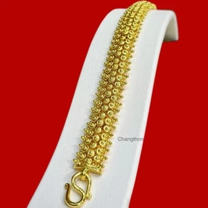 Cadena 22K 23K 24K TAILANDÉS BAHT ORO AMARILLO Pulsera Joyería 7 pulgadas - Imagen 1 de 3