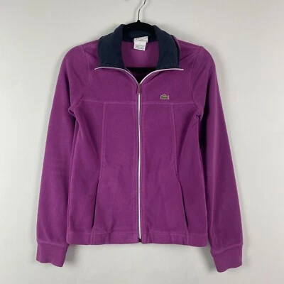 Chaqueta de manga larga polar con cremallera completa púrpura Lacoste talla 36 pequeña Foto 1 de 4
