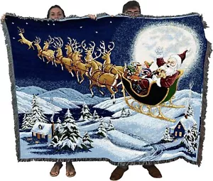 Pure Country Weavers Christmas Magic Blanket - Santa Claus Saint 72x54, - Picture 1 of 9