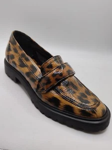 Schutz Womens Size 6 B Loafers Slip on animal print Leather shoes - Picture 1 of 13