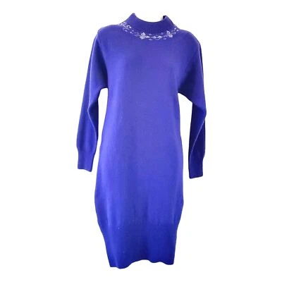 Vestido Suéter Benetton Púrpura Mujer Talla 14 16 Años 80 90 Foto 1 de 4