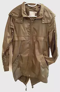 ASOS Windbreaker Coat Size 34 US 2 Oversized Jacket Parka Khaki Green - Picture 1 of 10