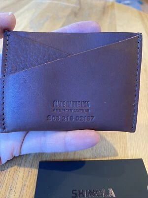 Nuevo con etiquetas Estuche para tarjetas utilitarias Shinola Detroit para hombre Heritage ~ marrón medio $96 Foto 1 de 4