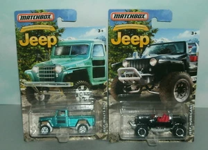 Dos vehículos diecast Jeep escala 1/64 4x4 (Willy's + Hurricane Concept) caja de cerillas - Imagen 1 de 7