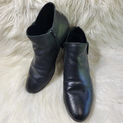 Botines Jack Rogers para mujer Peyton con cremallera lateral de cuero negro talla 10 M Foto 1 de 4