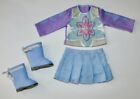 American Girl 18" Doll Genuine Truly Me Blue Pleated Skirt, Top, Boots Outfit