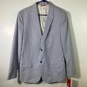 Mens Izod Saltwater Pinstripe Jacket Blueprint Large NWT - Picture 1 of 8