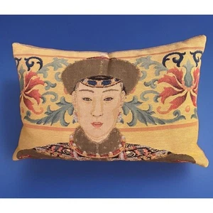 Vintage Asian Manchu Empress Brocade Pillow w/Mauve Velvet Back orig. $114.72 - Picture 1 of 4