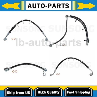 Front Rear Brake Hose Line Sunsong 4PCS For 2003-2005 Ford E-350 Club Wagon 5.4L - Image 1 of 4