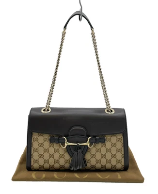 Auténtico Bolso de Hombro Gucci GG Lona Horsebit Borla Beige Cadena con D NS100944 Foto 1 de 4