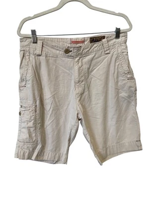 Pronto Uomo 蓝色工装短裤尺寸 34 米色棕褐色棉质中性夏季外套 — 第 1/4 张图片