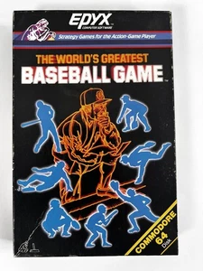 Vintage Epyx The World's Greatest Baseball Game Commodore 64 C64 Disk CIB - Picture 1 of 14