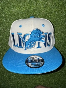 New Era 9Fifty Snapback Hat Detroit Lions Off White/Sky Blue Cap - Picture 1 of 14