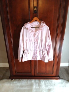 Zeroxposur Women's Full Zip Hooded Windbreaker Pockets Logo Baby Pink - Picture 1 of 6