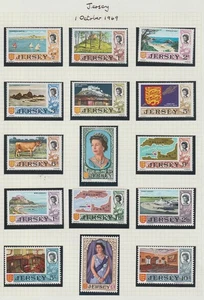 JERSEY 1969-71 Set a £1- más lote de estampillas conmemorativas posteriores MHN - Imagen 1 de 3