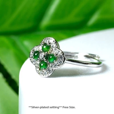 💎 7.70ct Natural Jadeite, Green Jade - Untreated, Burma Ring size, Free size. - Image 1 of 4