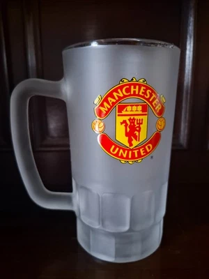 Manchester United FC Crest No.1 Fan Frosted Glass Tankard Football Memorabilia  - Image 1 of 4