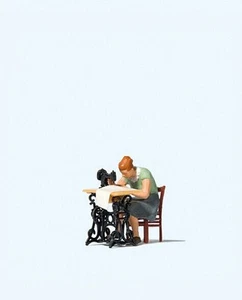 Preiser 28183 Gauge H0 Woman at sewing machine 1:87 amazing detail - Imagen 1 de 1