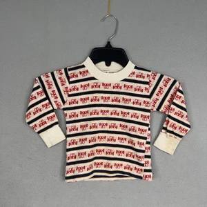 Vintage JC Penney Pullover Kleinkind Jungen 3 Autos gestreift Langarm Pulli 70er - Bild 1 von 14