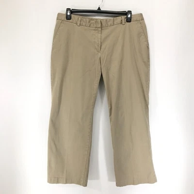 Lands' End Mid-Rise Chino Pants Women's Plus Size 16W Petite Khaki Cotton Hemmed - Image 1 of 4