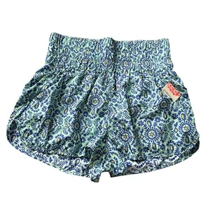 Free People Movement Shorts Damen XL türkis mint Kombi Blumen High Waist NEU - Bild 1 von 6