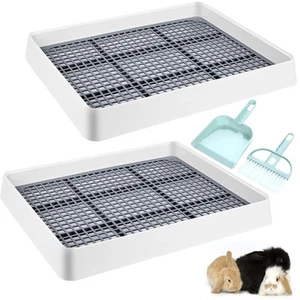 VAIPI 2 Pack Large Rabbit Litter Box with Small Broom and Dustpan Litter Pan ... - Picture 1 of 8