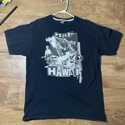 Volcom Shirt Mens XL Black Anarchy In Hawaii Graphic Tee Short Sleeve Surf Skate - Image 1 of 4