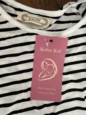 Funda de Enfermería Kefee Kol con Bolso con Cordón Negro Blanco Bolsillo a Rayas Talla Única Foto 1 de 4